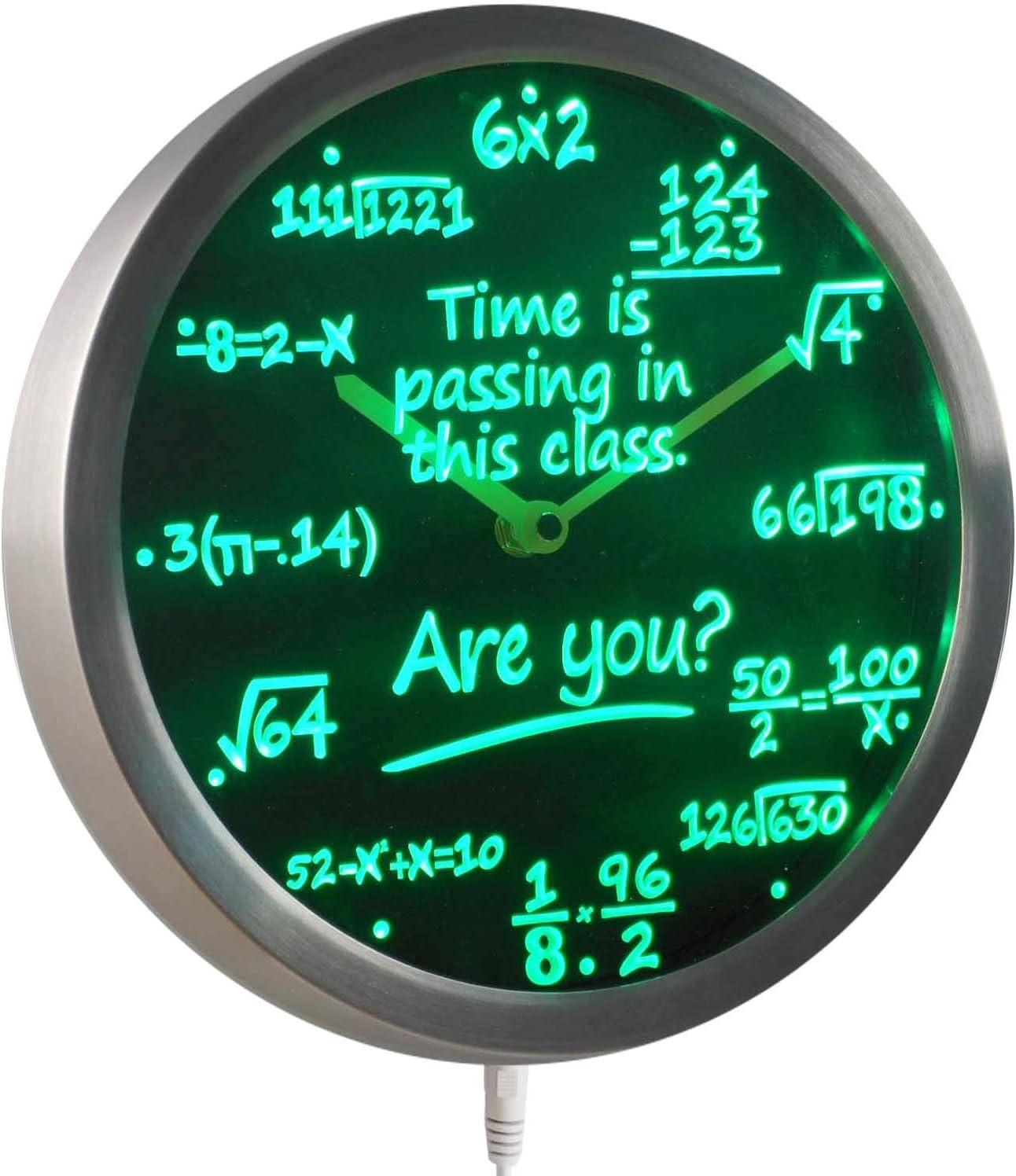 ADVPRO nc0463-b Math Class Time is Passing are You? Gift Decor Neon LED Wall Clock