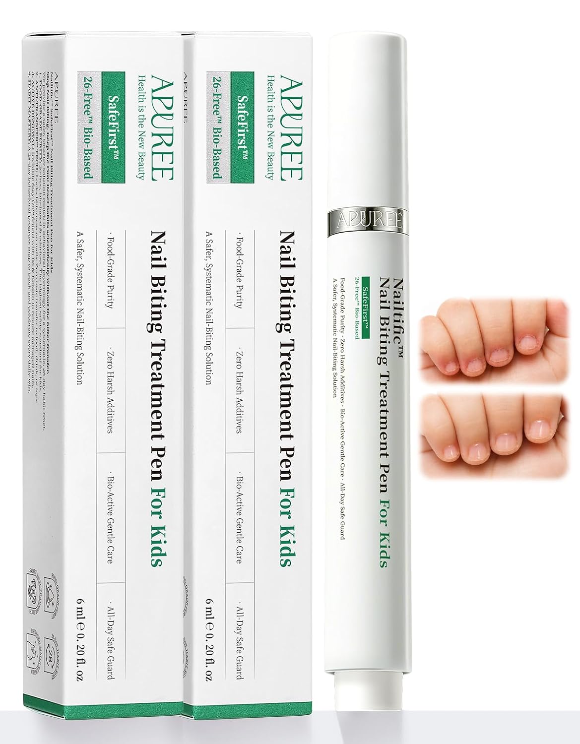 APUREE Nail Biting Prevention For Kids: 26-Free Safe Thumb Sucking Deterrent| Extra Bitter Only When Bitten |No Bite Nail Care with Pro-Vitamin B5|Stop Nail Biting with 28-Day Habit Tracker |2 Pcs