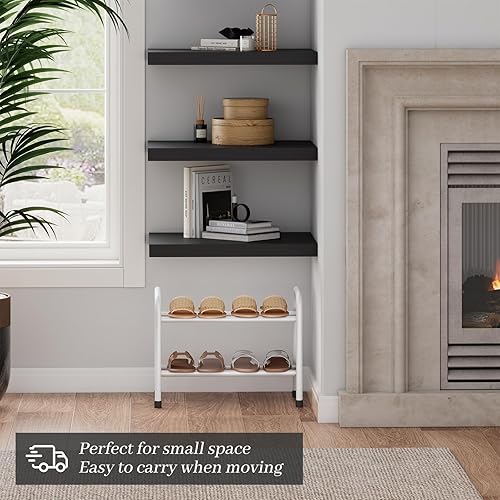 Miniatura 4 de Zapatero expandible, organizador ajustable de metal, estante de almacenamiento que ahorra espacio para armario, entrada, puerta delantera y pasillo,