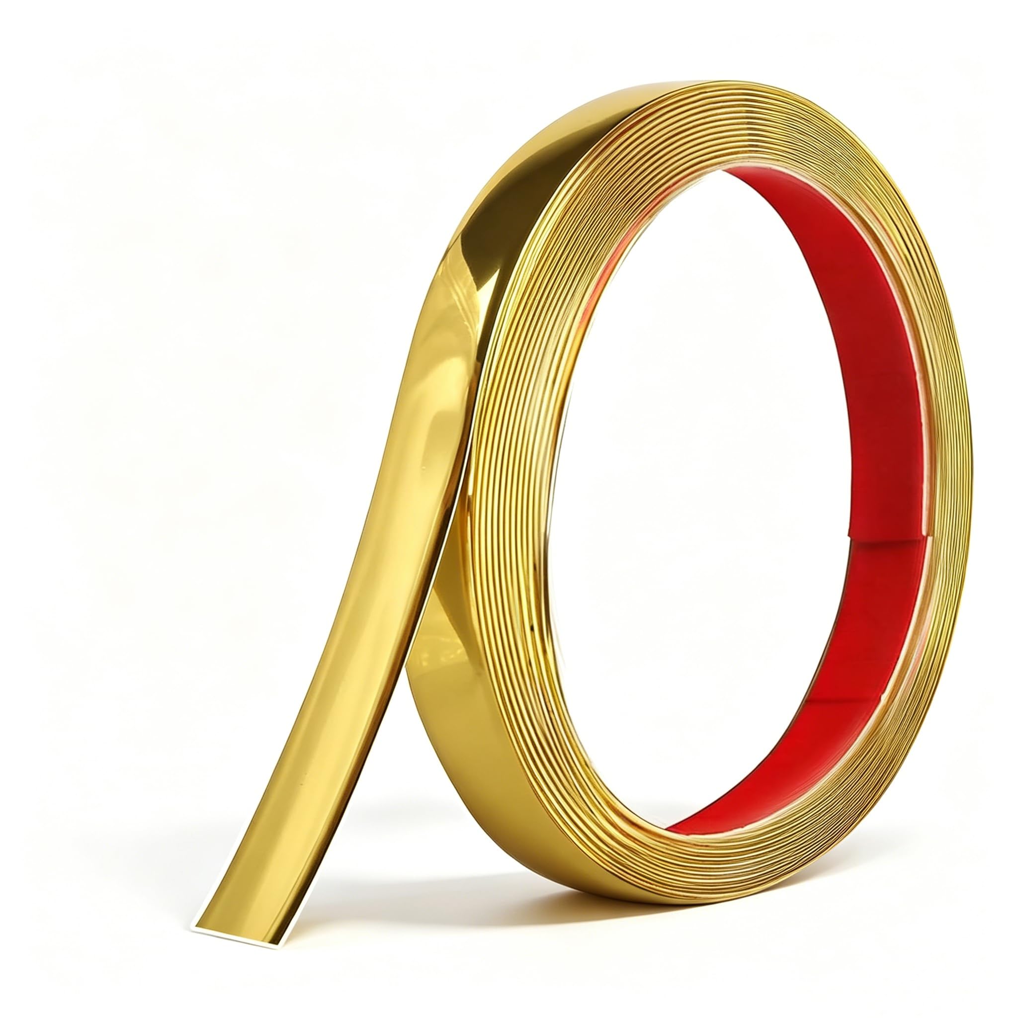 Self Adhesive Wall Mouldings Gold, Flexible PVC Wall Mouldings Takeaway And Paste, Suitable For Wall, Mirror, Ceiling, Floor, Cabinet, Tiles, Edges, DIY Mouldings (12M x 1cm) — image 1
