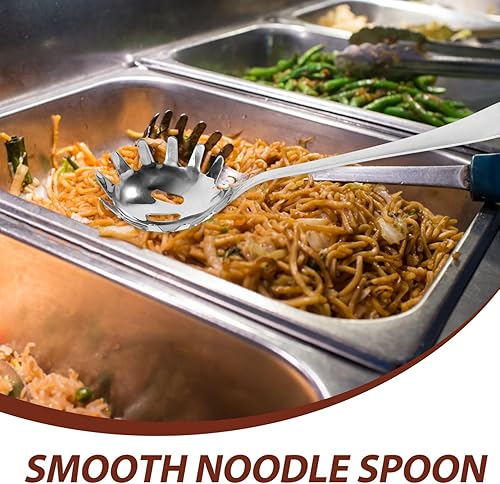 Miniatura 8 de Luxshiny Cuchara de fideos para fideos, fideos de espagueti, pasta de espagueti, cuchara, cuchara, tenedores para servir pasta, tenedor, fideos