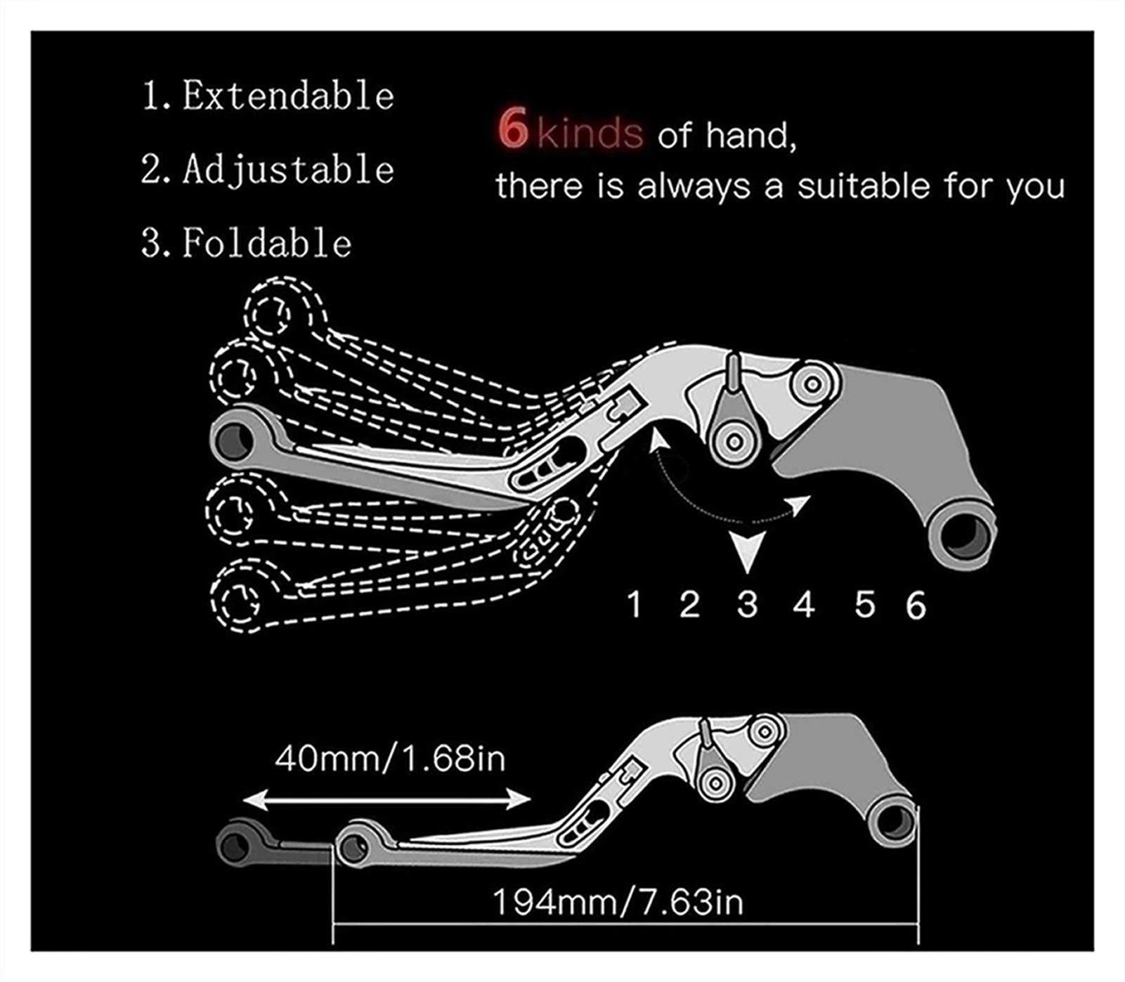 Leve Della Maniglia Del Motociclo Leva Della Frizione Del Freno Per YAMAHA XT660X XT660 X 2008 2009 2010 2011 2012 2013 2014 2015 2016 2004-2017 Leva Della Frizione Del Freno (Colore : L)