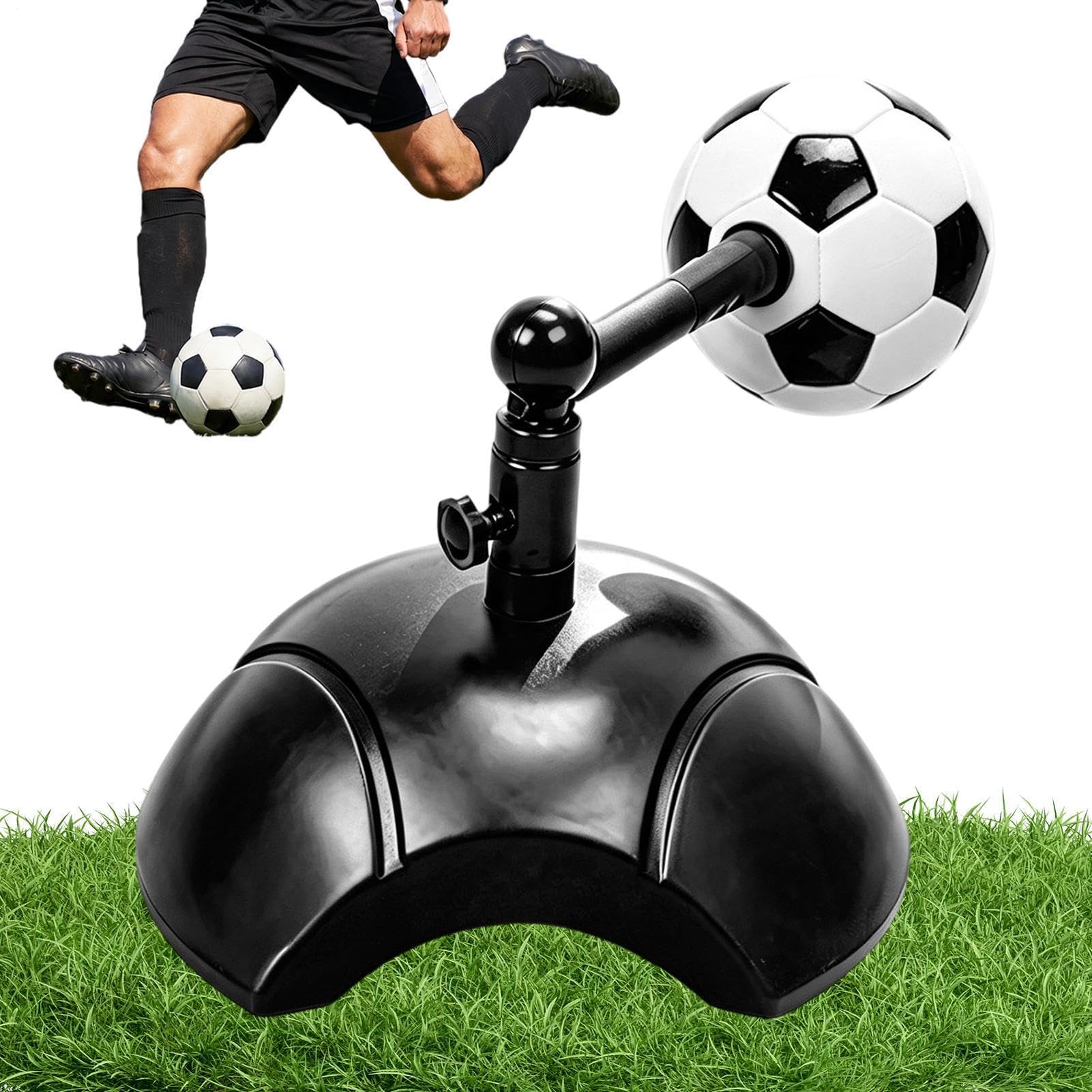 Allenatore per pallone da calcio, strumento di pratica da solo, rotazione a | Aiuto per l'allenamento del calcio, mani libere per la pratica da soli, supporto per palla girevole, base a ventosa
