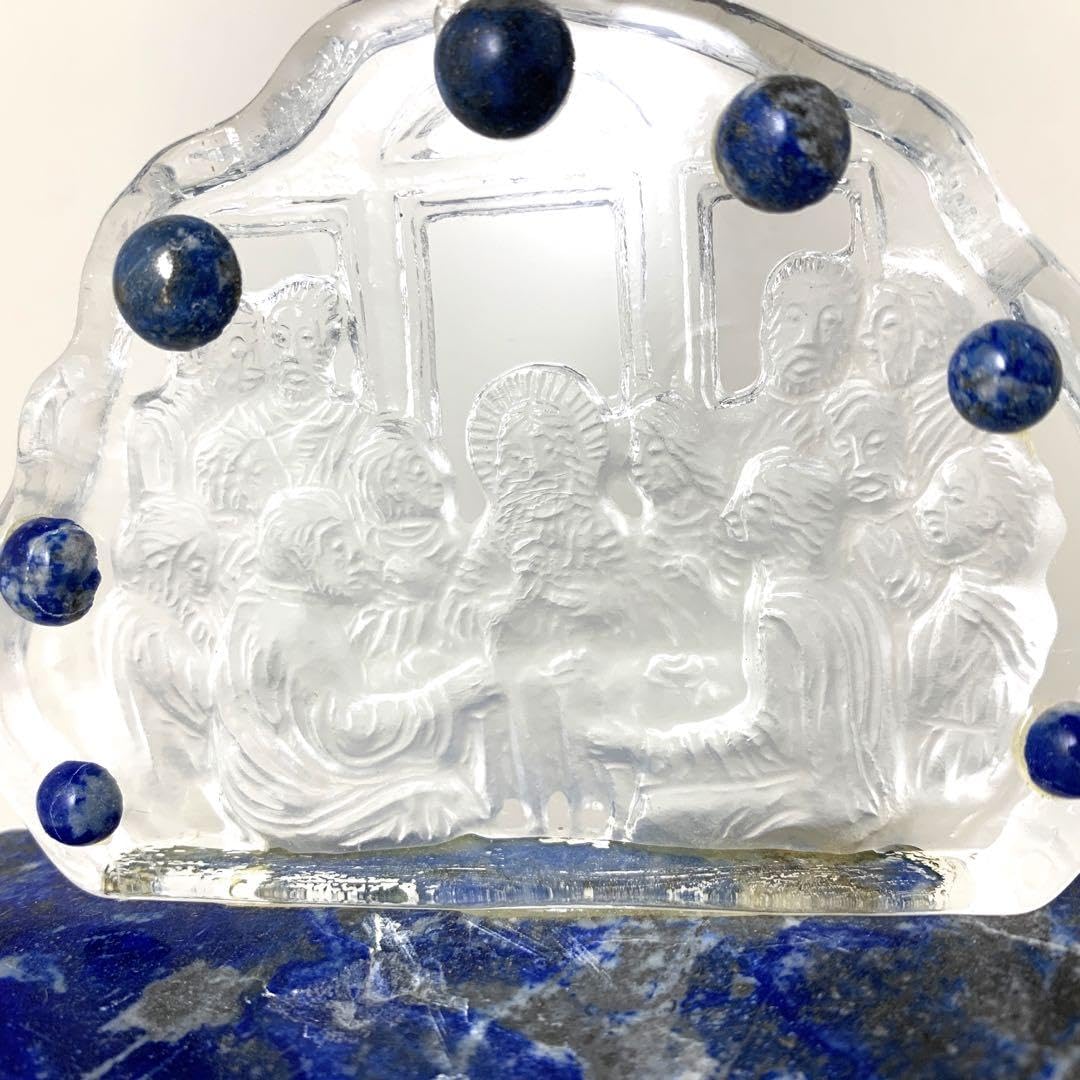 希少 lapis ラピスラズリ 原石 彫刻 最後の晩餐 キリスト ユダ