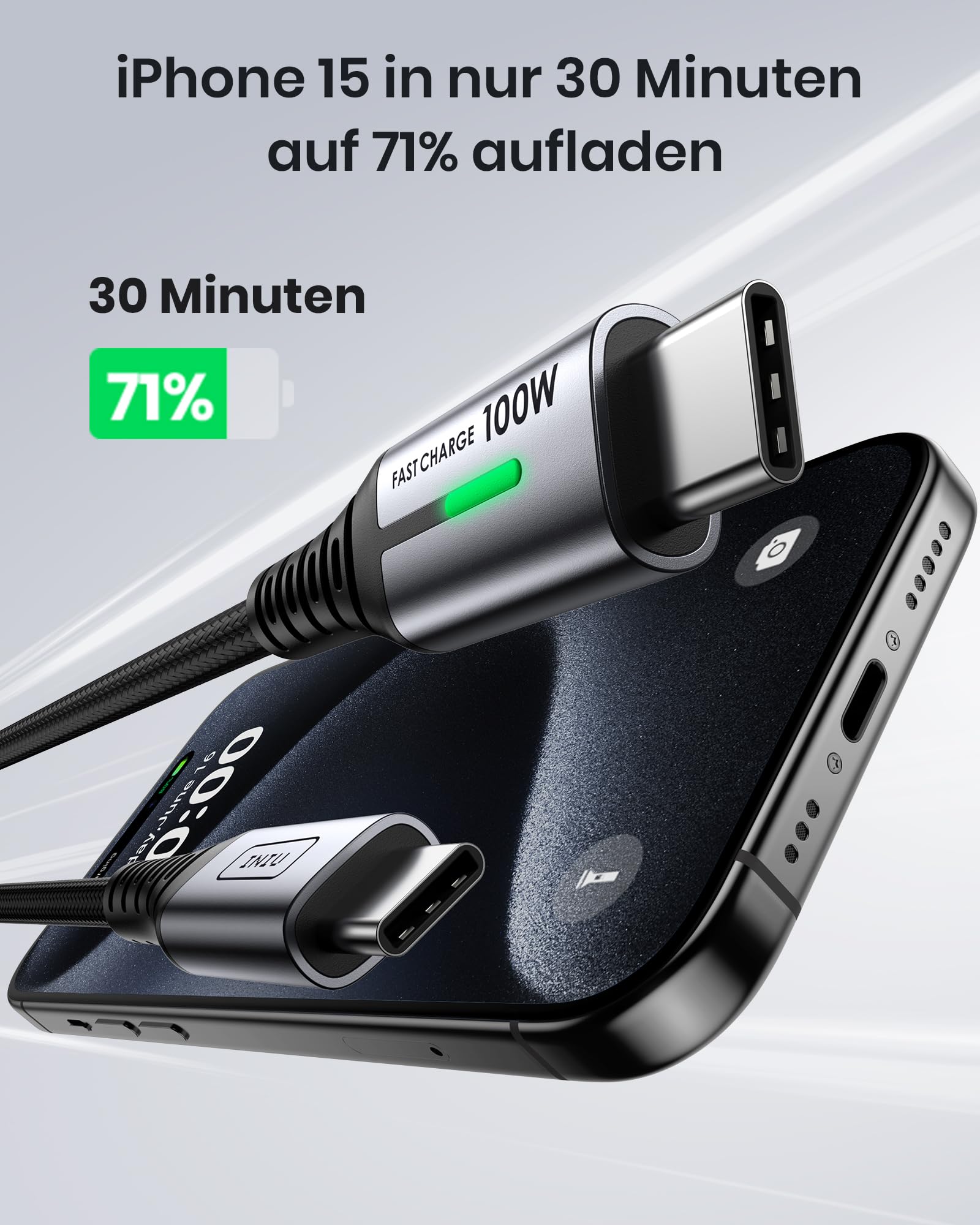 Philips 346B1C - 34 Zoll WQHD Curved USB-C Docking Monitor, höhenverstellbar & INIU USB C Kabel, 100W [2m] PD3.0 Schnellladekabel USB C auf USB C
