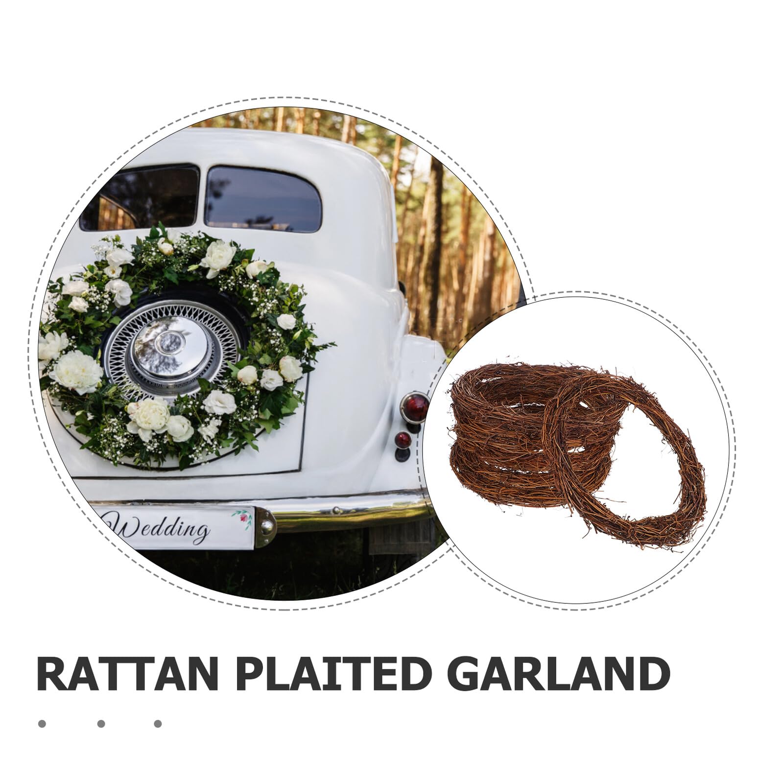 ERINGOGO 6 Stück Rattan Kranz Handgefertigt Natürliches Material Robust Für Weihnachtsdeko Türkranz Hochzeit Deko Adventskranz Naturkränze