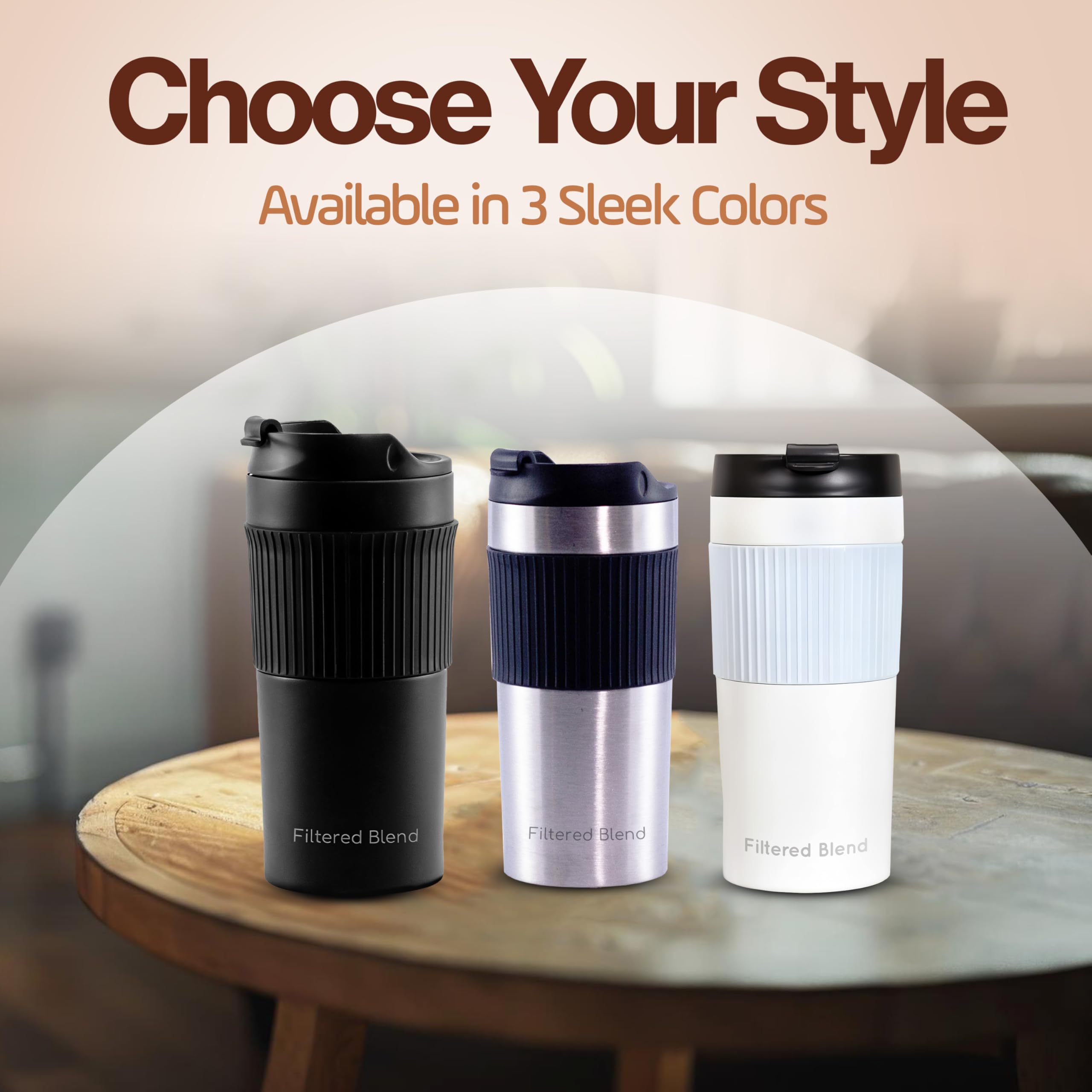 15oz French Press Travel Mug (White) thumbnail 5