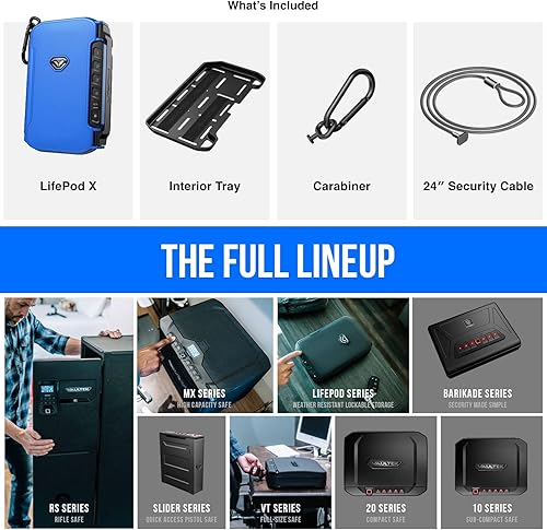 Vista 15 de VAULTEK LifePod X Micro - Caja de seguridad electrónica resistente a la intemperie, caja de viaje segura, mini funda portátil con teclado anaranjado