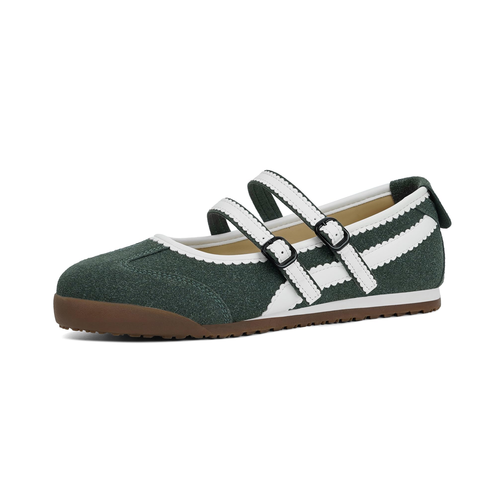 Tigeridea Mary Jane Sneakers Two Strap Rounded Toe Ballet Flats for Women