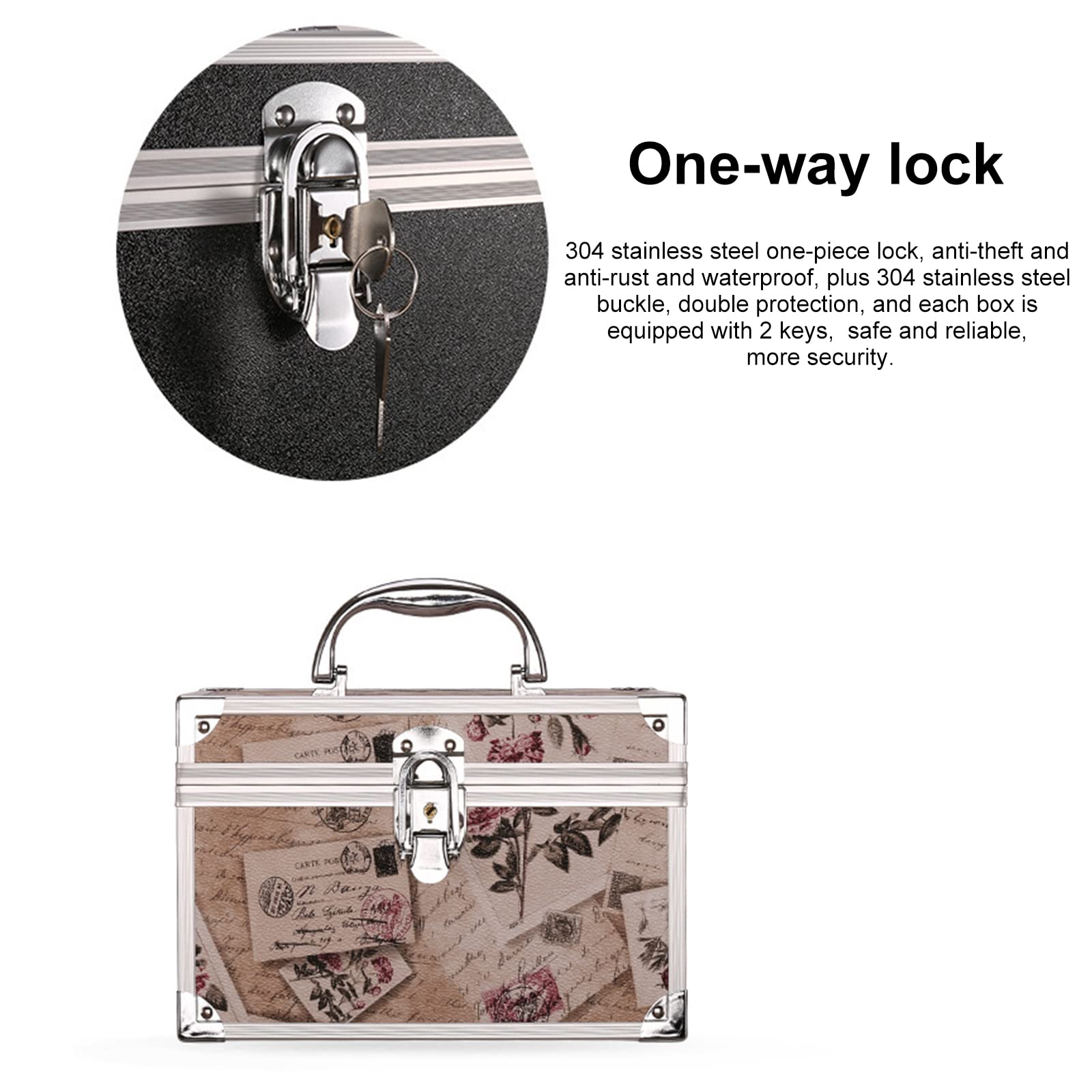 ERYUE Cosmetic Organizer Box Portable Make Up Case Lockable Storage Box for Jewelry & Make Up Tools