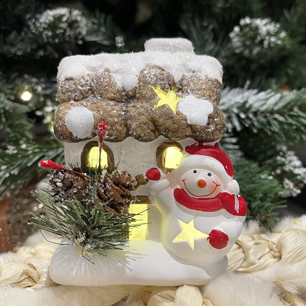 Buy Belle Habitat Pre Lit Christmas Ornament Desktop Christmas Village Scene Pre Lit Santa Home