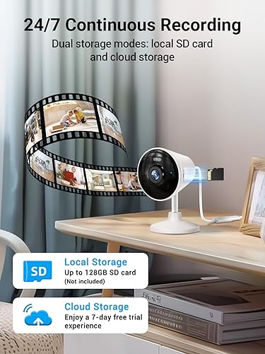 Miniatura 6 de 5G y 2.4G Cámara de seguridad para interiores y exteriores para el hogar, cámara de bebéancianoperromascota con aplicación de teléfono, cámara Wi-Fi