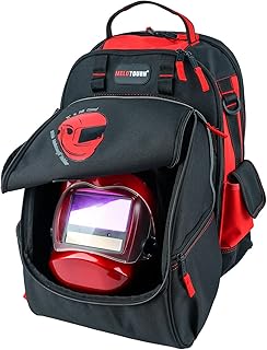MELOTOUGH Welding Tool backpack Extreme Gear Pack with Large Capacity Helmet Holder Luggage Storage Bag(Red）