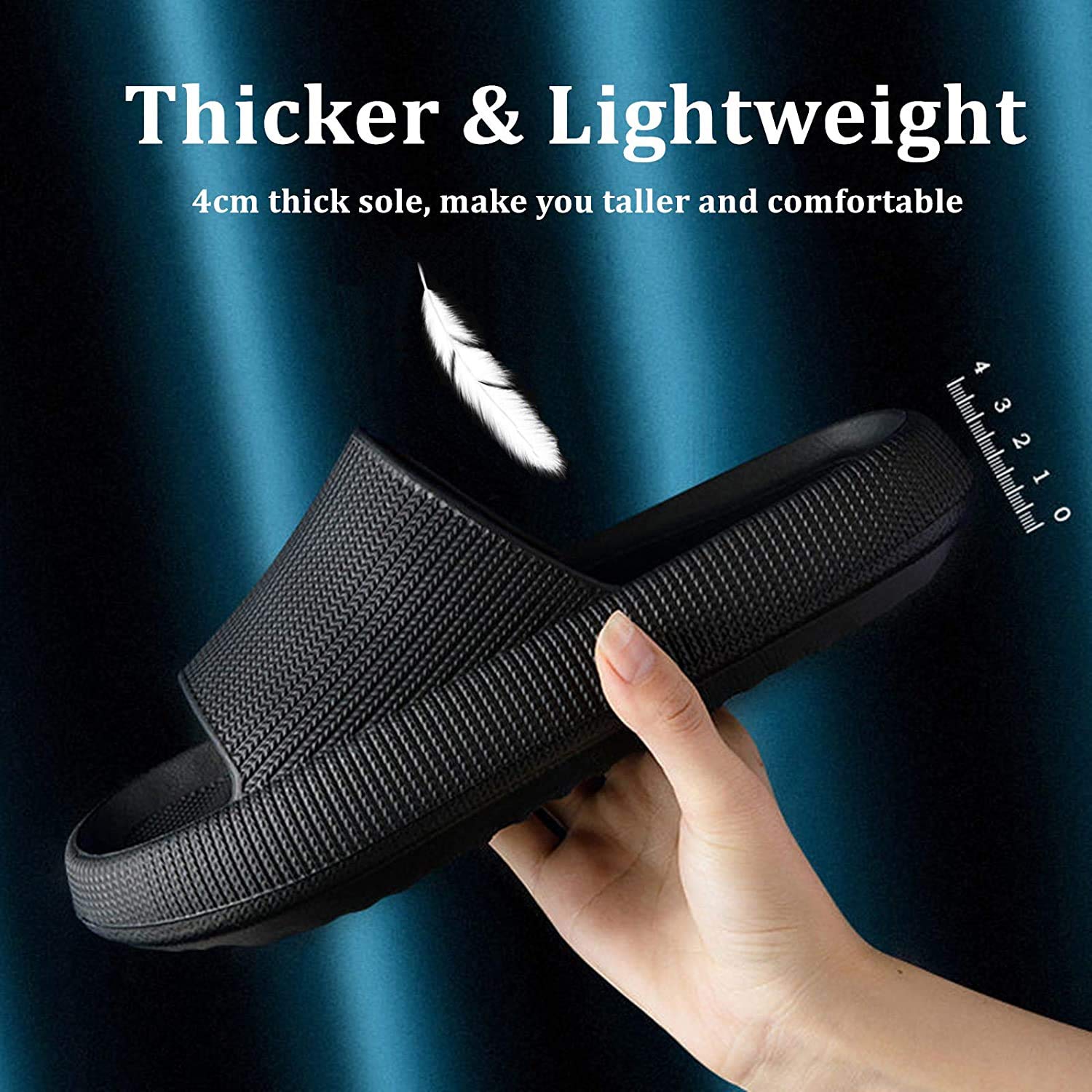 sharllen Pantofole Cloud uomo e donna, doccia massaggio bagno, antiscivolo, asciugatura rapida, Punta aperta, super morbido