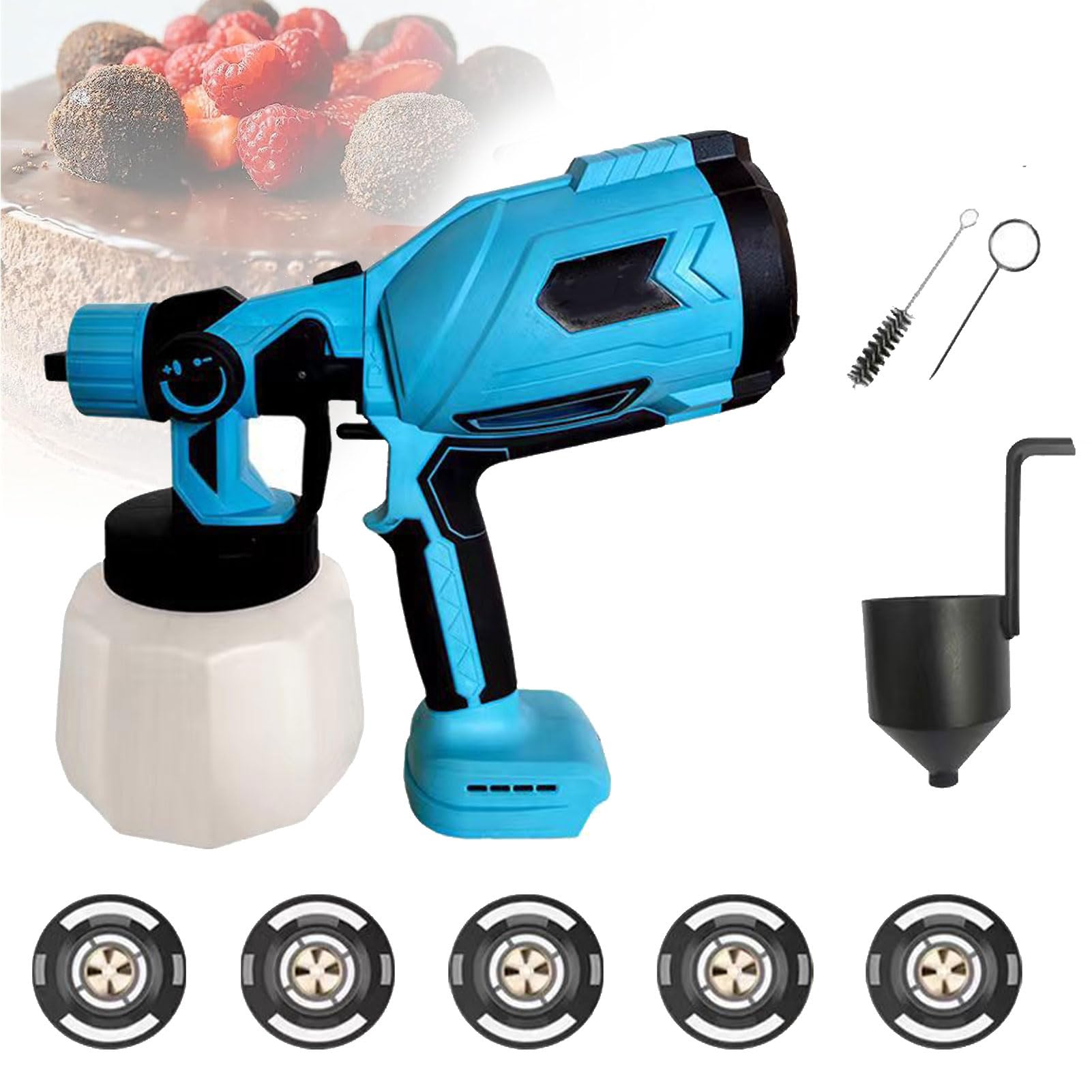 Przenośny mały rozpylacz do pieczenia z 3 trybami natrysku, bezprzewodowy pistolet natryskowy do ciast DIY, wielofunkcyjny pistolet natryskowy do czekolady do pieczenia ciast