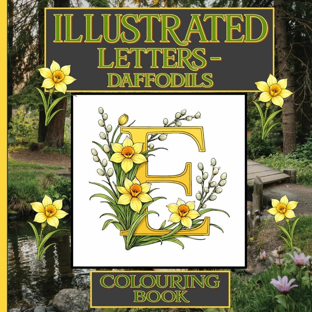Illustrated Letters - Daffodils: Colouring Book: A Floral Alphabet Inspired by Daffodils