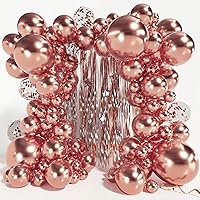 Vista 1 de Metallic Rose Gold Balloons Different Sizes 110 Pcs 18 12 10 5 Inch Chrome Balloon Garland Arch Kit Confetti Balloons Latex Party Balloons for