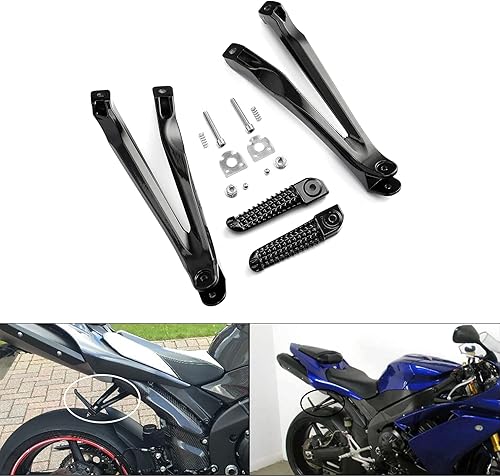 Miniatura 7 de TCT-MOTORPARTS Estriberas de pasajero trasero Juego de reposapiés para Yamaha YZF R1 04 05 06 07 08