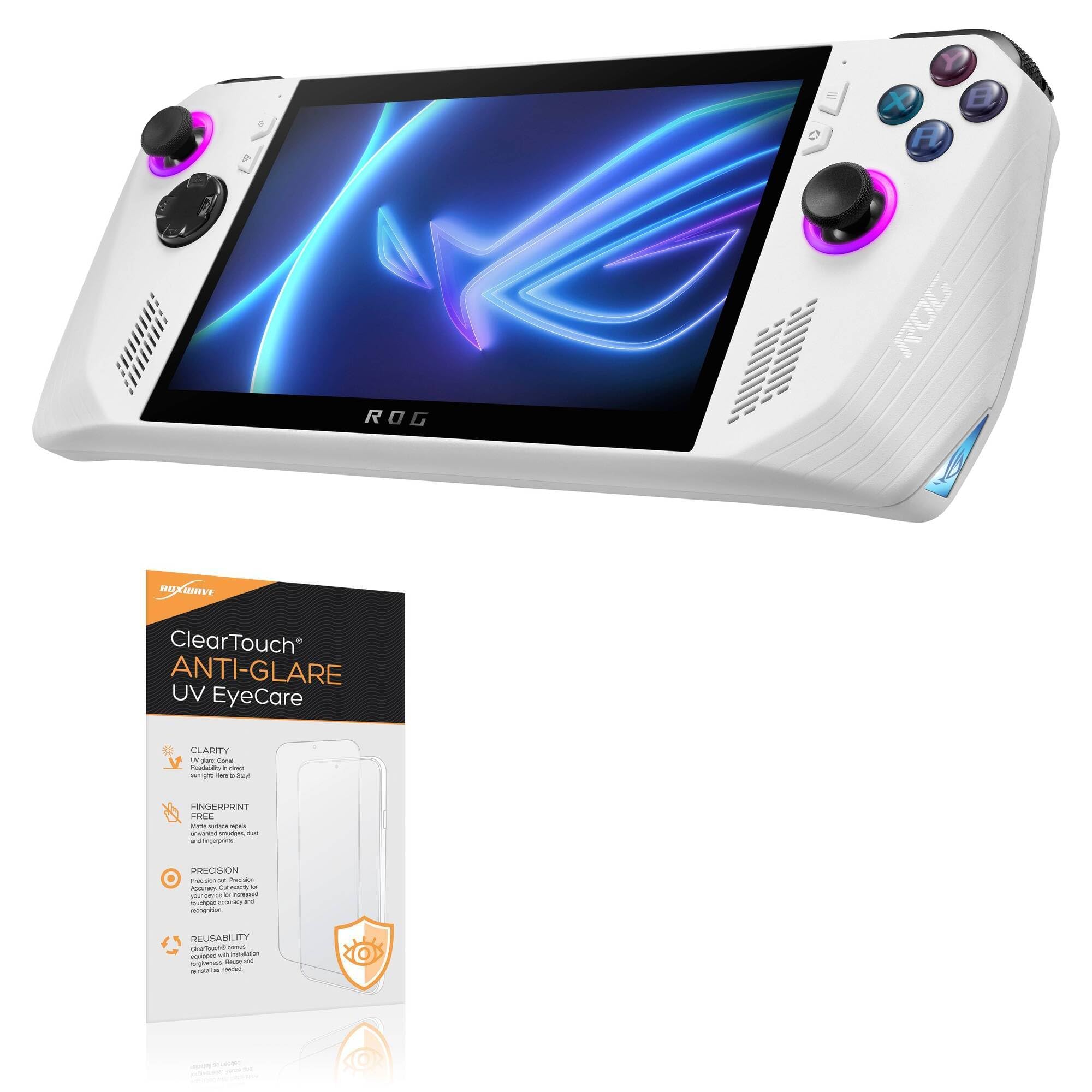 BoxWave Screen Protector Compatible With ASUS ROG Ally Z1 - ClearTouch Anti-Glare Anti-UV EyeCare (2-Pack), Filters out Harmful Blue Light Reduce Fatigue