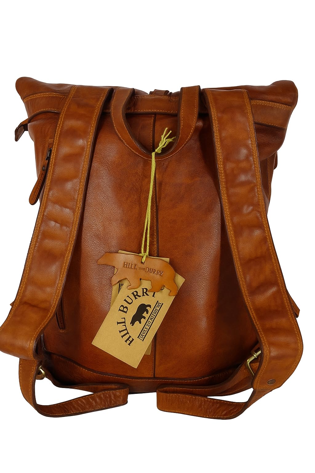 Vintage Rucksack, Lederrucksack, XL aus Leder, Fahrradrucksack mit Laptopfach für Damen und Herren - Braun, Hill Burry