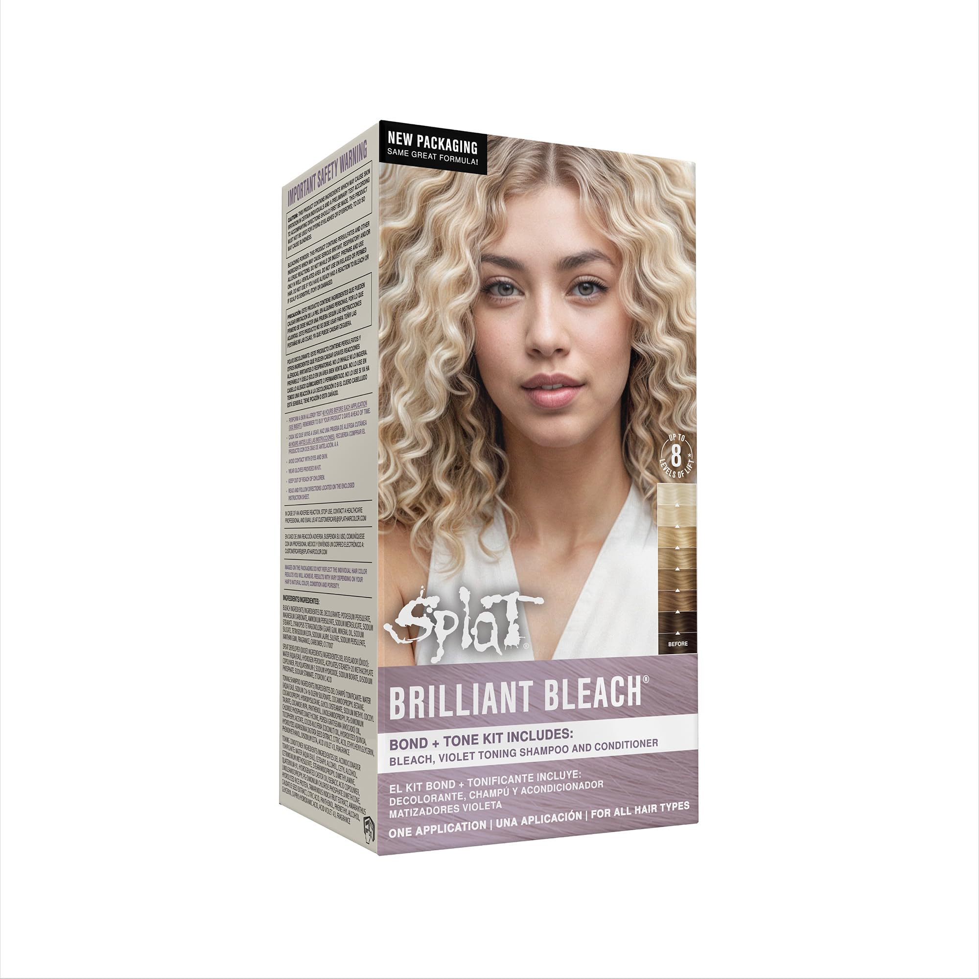 Brilliant Bleach Kit, 1 Application, Includes Oxide, Bleach, Purple Toning Shampoo & Purple Toning Conditioner, Hair Bleach Kit Lifts up to 8 Levels, Vegan & Cruelty Free