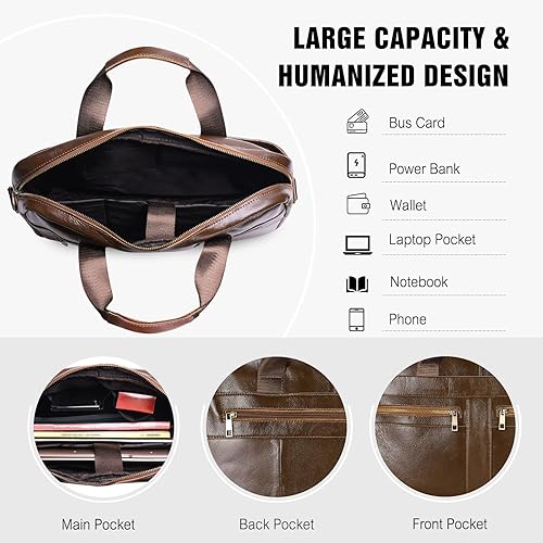 Miniatura 3 de FANDARE Maletín de cuero para hombre para portátil de 15,6 pulgadas