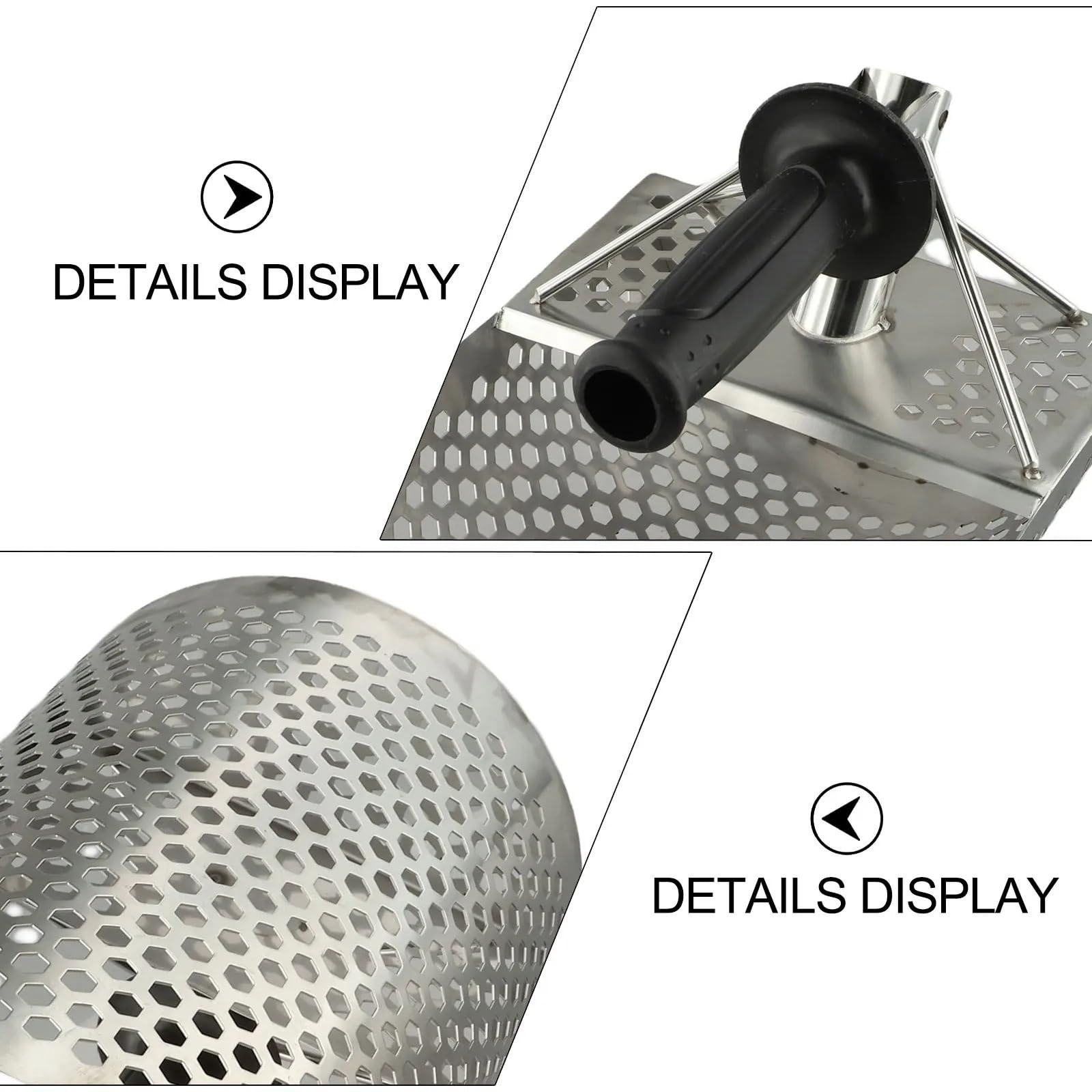 Rastrillo per pulci di sabbia Attrezzatura for la setacciatura della sabbia, paletta for staccabile, rilevamento di metalli da spiaggia, montaggio rapido, comodo stoccaggio(4 sections)