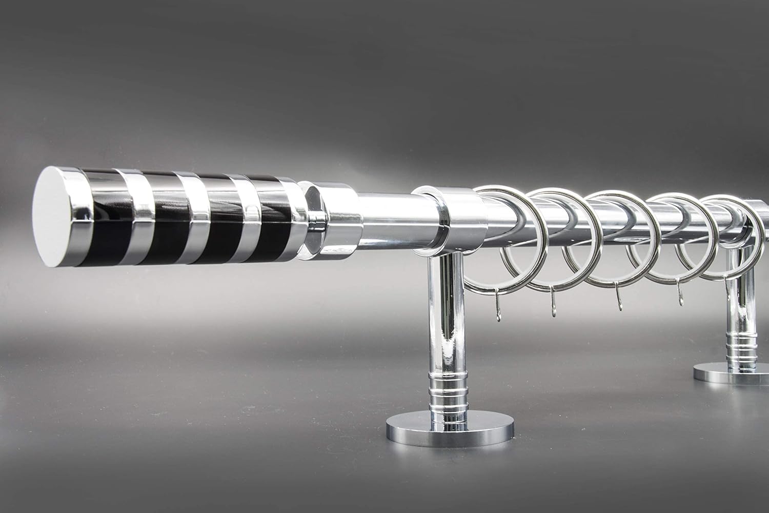 20 PCS Metal Curtain Rings, 1.77 Inch Internal Diameter, Curtain Rod Rings for Drapes with Eyelets, Silent Glide, Chrome