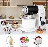 Vista 8 de Aifeel Stand Mixer, 6.5QT Mixer with Ice Cream Maker Attachments, Kitchen Electric Mixer Multifunctional Bread Dough Mixer with Dough Hook,Whisk &