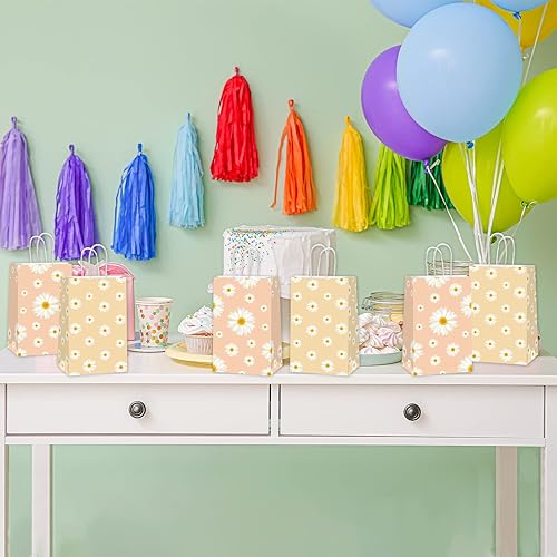 Miniatura 5 de 24 bolsas de regalo de flores de margarita, bolsas de regalo de flores de margarita hippie, decoraciones de fiesta para niñas, cumpleaños, baby