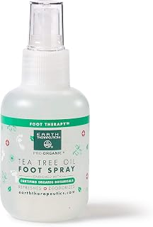 Earth Therapeutics Tea Tree Oil Foot Spray - Natural Cooling Deodorizer, Organic Botanicals for Odor Relief & Refresh, 4oz