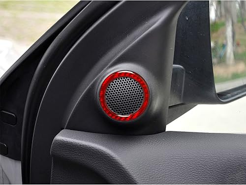 Miniatura 4 de Anillos de altavoz de audio de fibra de carbono para puerta de automóvil, accesorios interiores, decoración compatible con Jeep Grand Cherokee 2021