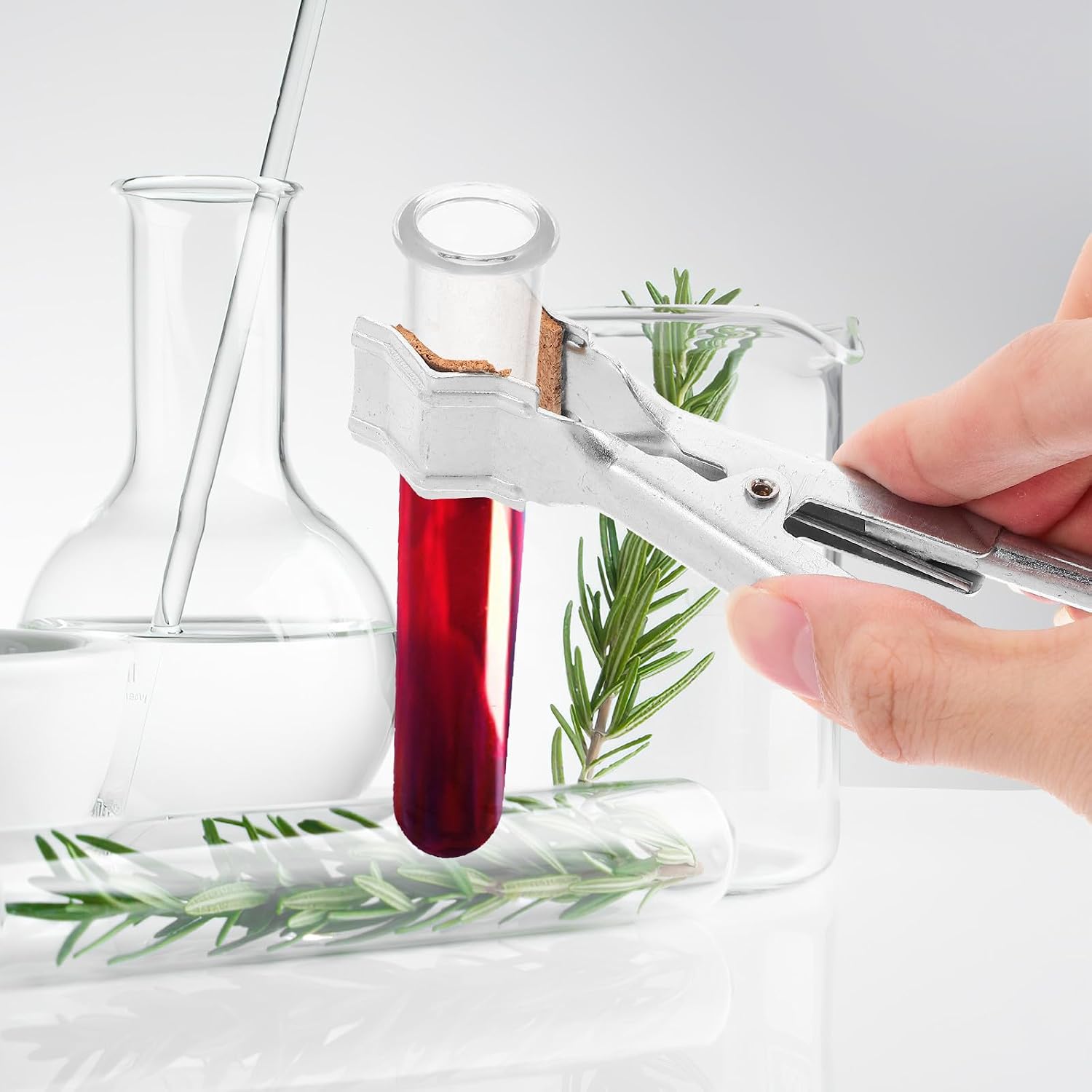 YARNOW Adjustable Iron Test Tube Clamp with Versatile Clamping Force for Experimental Settings and Schools, Silver Lab Clamp Holder Compatible with Laboratory Ring Stand