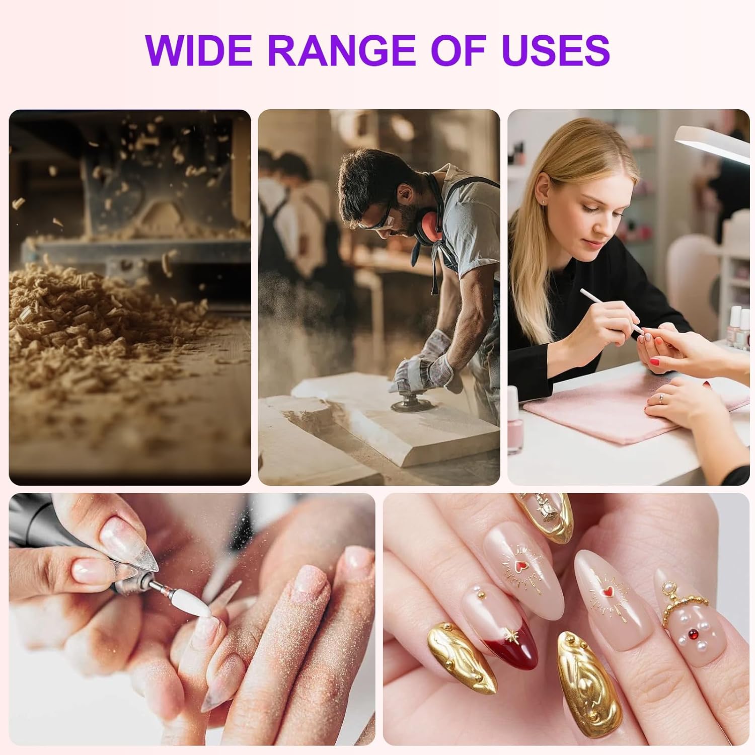 Nail Dust Collector for Nail Tech with Wrist Rest Design,3700RPM Powerful Nail Vacuum Fan,10 Speed Adjustable Dust Collector with Reusable Filter,Ideal for Gel Polish,Pedicures,Salon & Home Use
