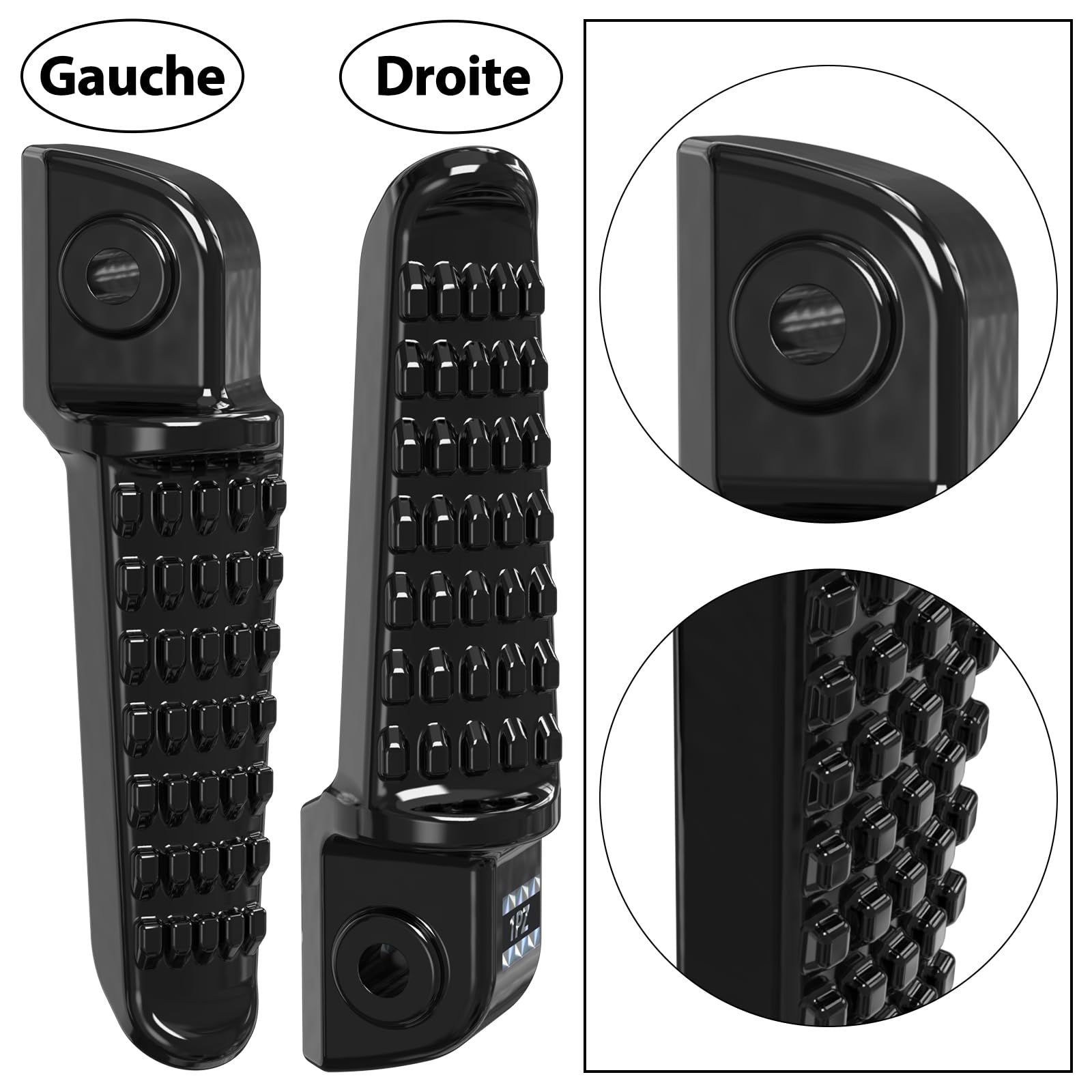 1PZ FZX-10R Repose-pieds pour moto Ensemble de deux pièces Compatible avec Kawasaki ZX-6R ZX-7R ZX-9R ZX-10R ZX-12R Z1000