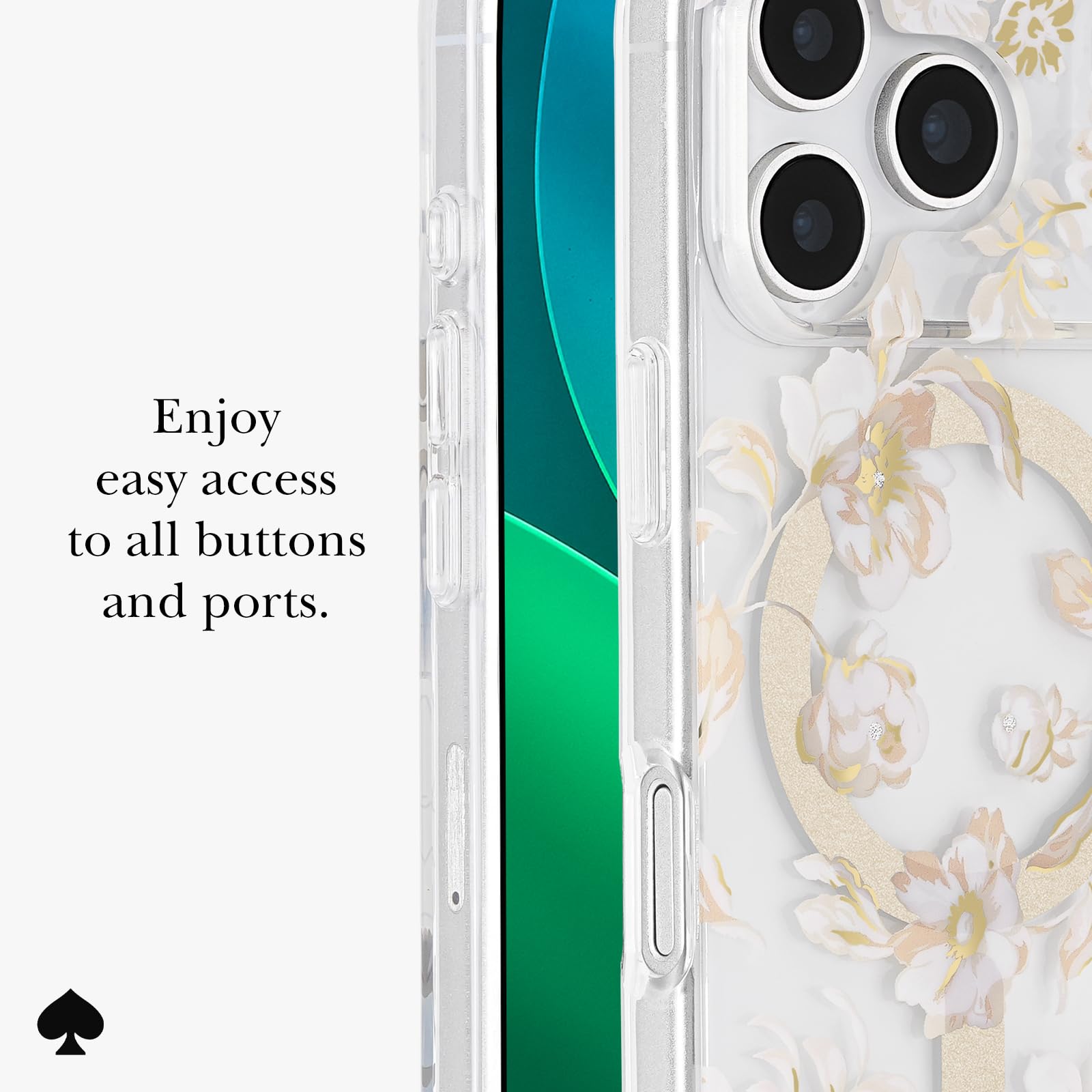Kate Spade New York Etui na iPhone'a 17 Pro - kompatybilne z MagSafe - designerskie etui na telefon - jesienna toaletka