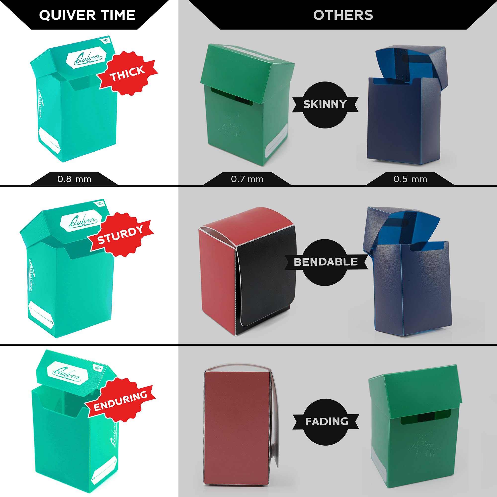 Quiver Time Standard Trading Card Deck Box & Sleeves Bundle - 80+