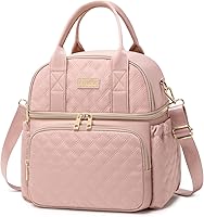 Vista 11 de AIJIEKE Bolsa de almuerzo para hombres y mujeres, lonchera de doble compartimento, bolsas de almuerzo aisladas, bolsa de almuerzo grande