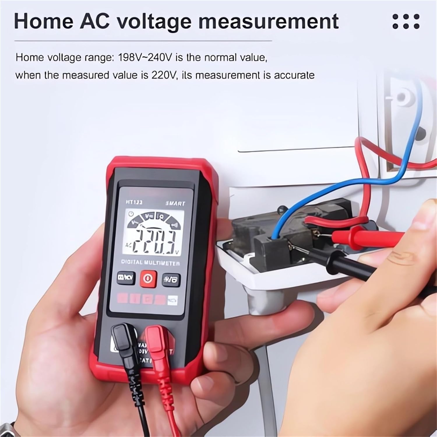HT Automatic Digital Multimeter - 2024 Upgrade Smart Multitester Electric Voltmeter Tester Tool, Multimetro Power DC AMP Tester Current OHM Battery Automotive Volt Meter Electrical Circuit Tester (HT)