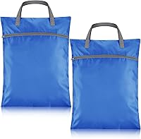 Vista 12 de 2 bolsas de lavandería de viaje impermeables con asa, bolsa de ropa sucia para viajes, cesta de lavandería colgante con dos bolsillos