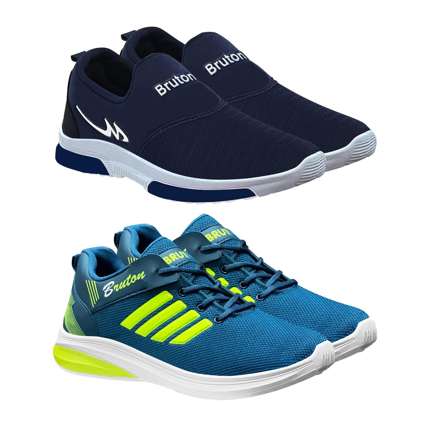 BRUTON Mens Casual Sports Running Shoes (Set of 2 Pair) (Numeric_8) Blue (B0C5HTZMVT) Amazon Price History, Amazon Price Tracker