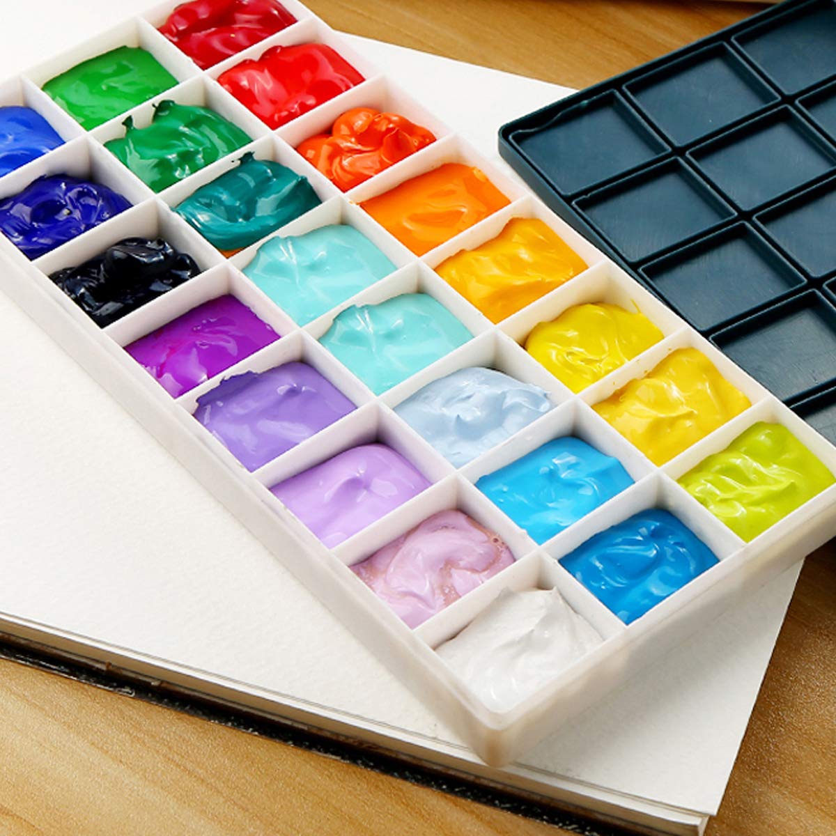 Paint Palette Box, 24 Grids Palette for Watercolour, Plastic Empty