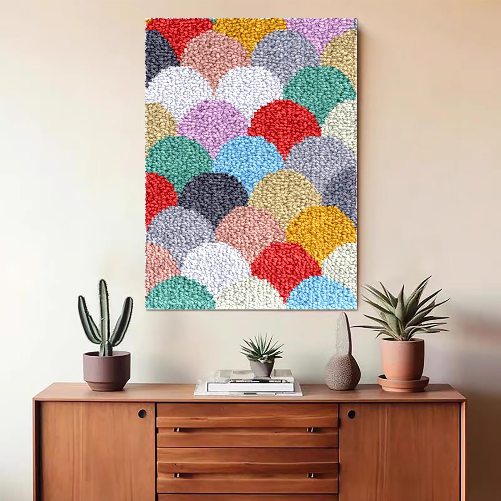 Laegnfho 69 x 102 cm Latch Hook Rug Kits DIY Latch Hook Rug Carpet Making Cushion Crochet Kits Embroidery Kits Needlework Crafts for Home Decor Latch Hook Kits for Adults - Image 4