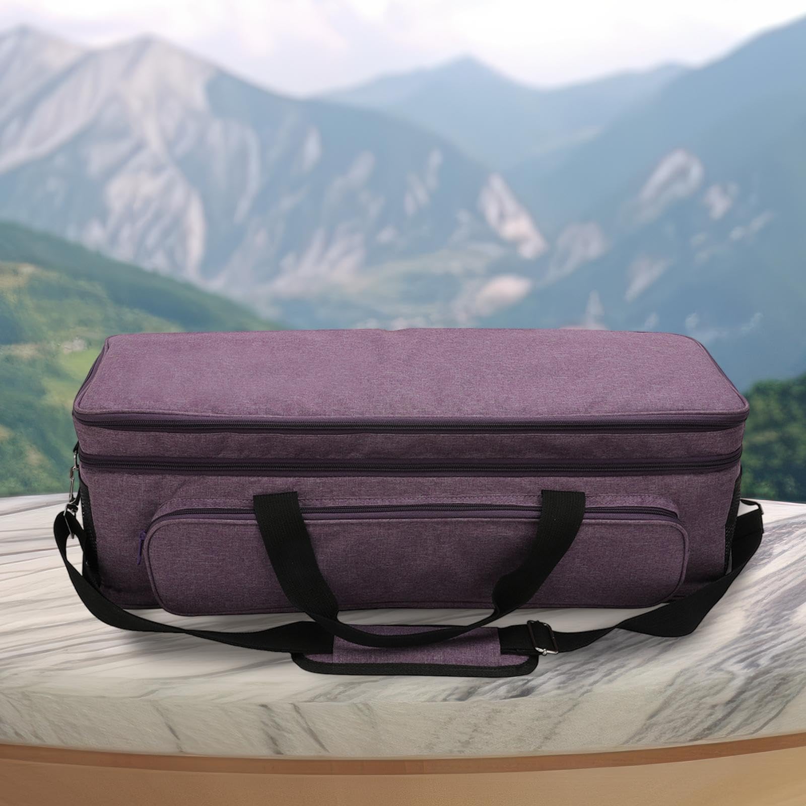 Die Cut Maschine Tasche Hartschale Tragetasche für Pressmaschine mit Strapazierfähigem Oxford Textil Zubehörfächern Und Tragegurt für Werkstatt Reisen, Lila