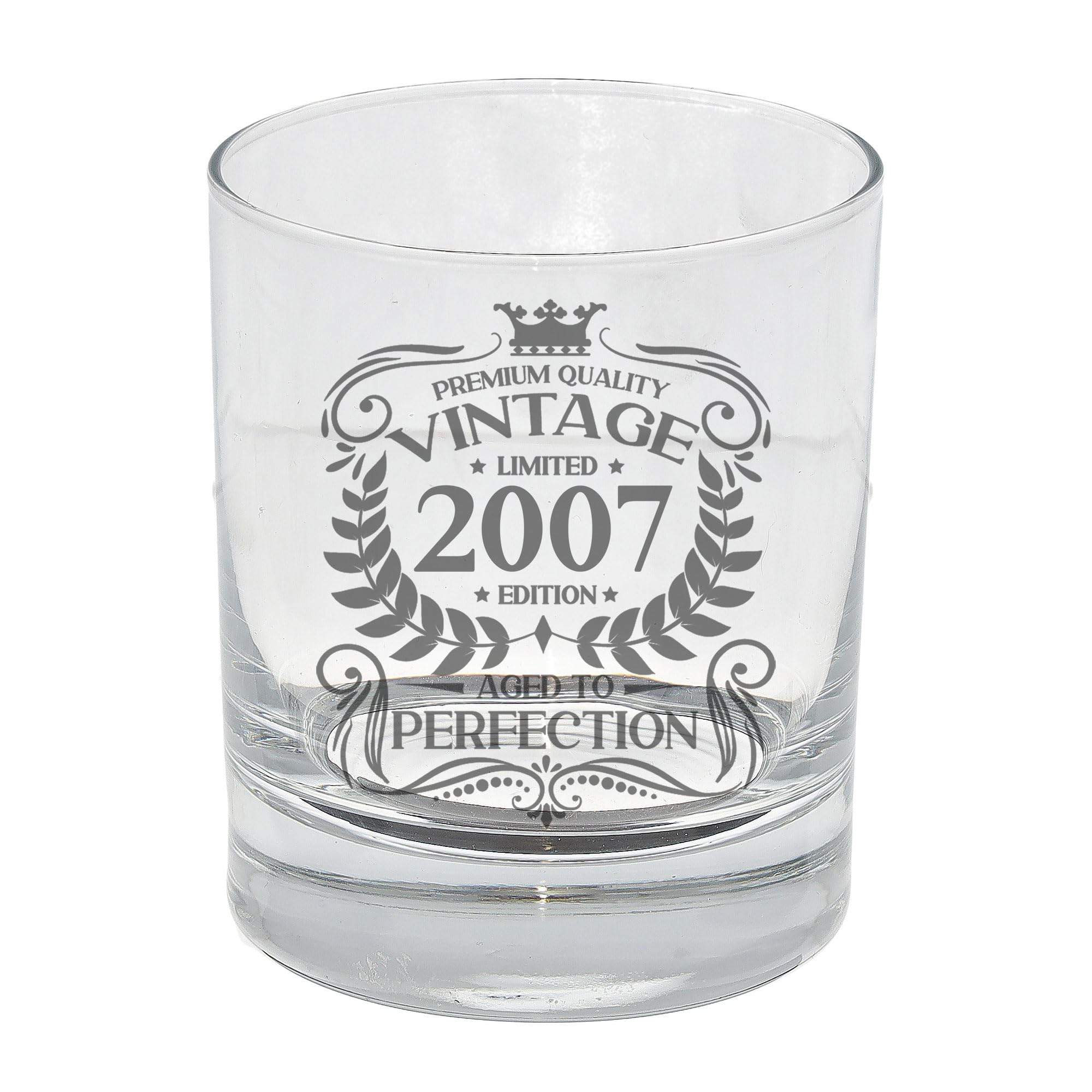 Always Looking Good Bicchiere da whisky con incisione "Aged to Perfection", regalo per il 19° compleanno da uomo, vintage 2007
