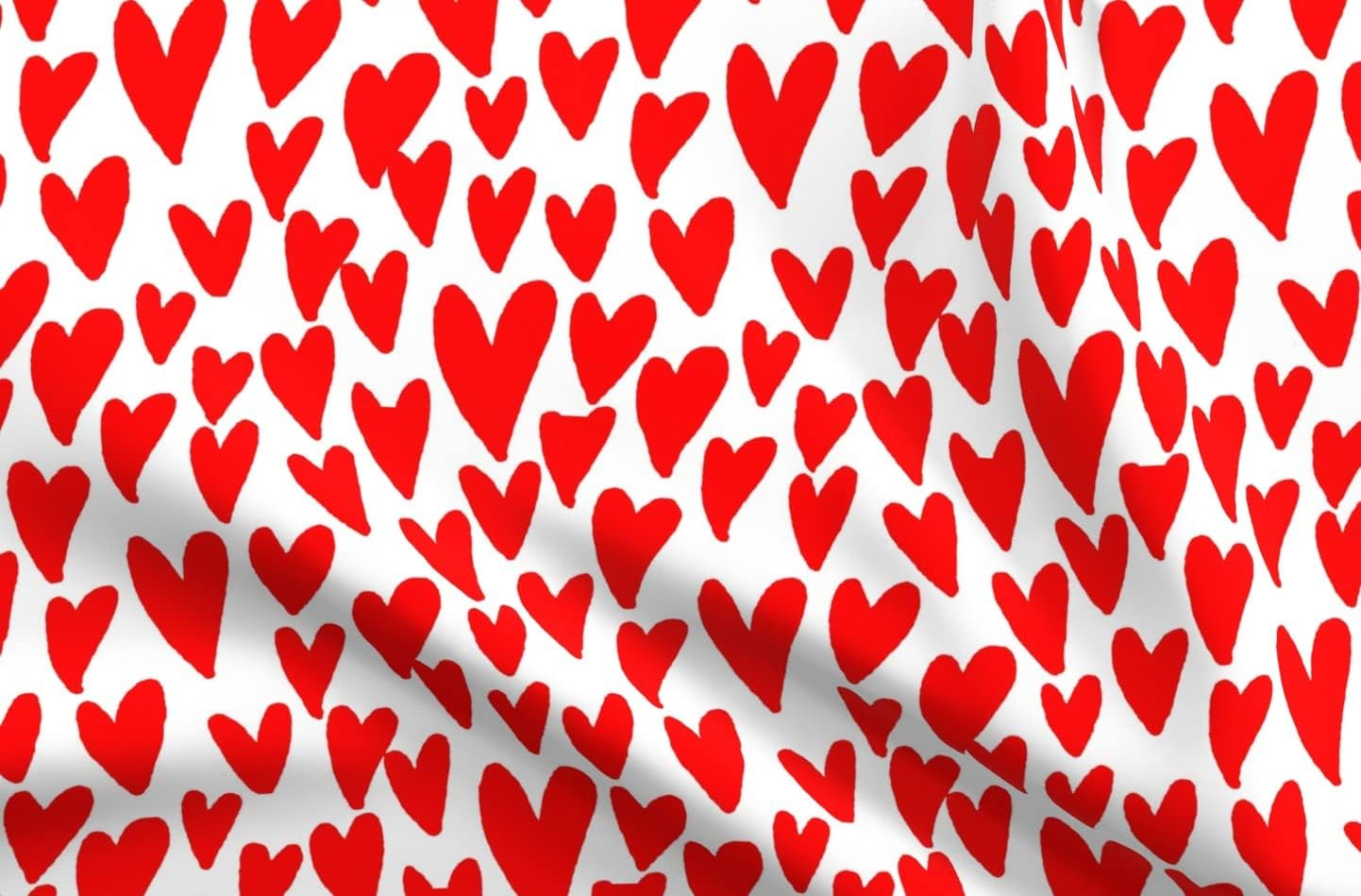Spoonflower Fabric - Valentines Hearts Day Love White Red Valentine Heart Printed on Upholstery Velvet Fabric Fat Quarter - Upholstery Home Decor Bottomweight Apparel