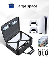 Vista 2 de DEVASO PS5 Carrying Case, Travel Case for Playstation 5 Console and PS5 DiskDigital Edition, Large Capacity Storage Bag for