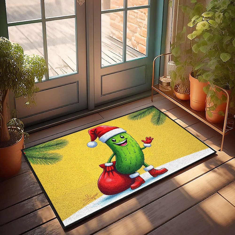 Tapis de porte d'extérieur grand cornichon, le cadeau déco pour homme idéal en bureau