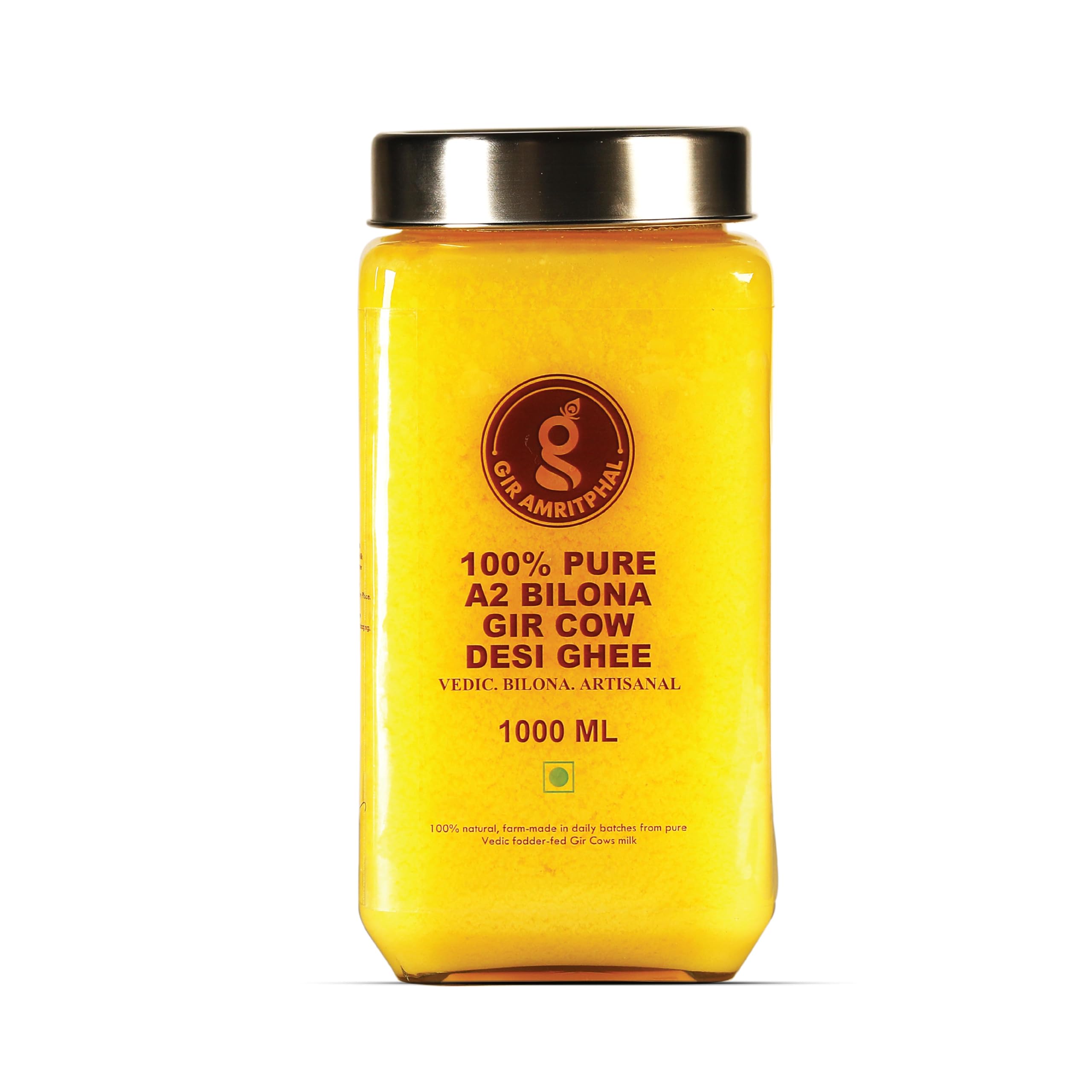 Gir Amritphal Pure A2 Gir Cow Ghee, Vedic Bilona Two Way Hand Churned, Desi Ghee, Natural & Healthy (1 Glass Bottle X 1000 ML) (B0D76K2FN1) Amazon Price History, Amazon Price Tracker