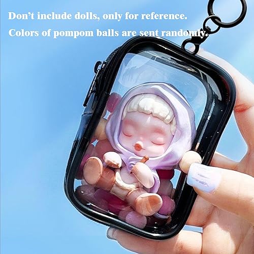 Miniatura 5 de Bolsa transparente para exhibición de figuras con llavero para almacenamiento de 2 muñecas Sonny, mini figuras transparentes para llavero, caja